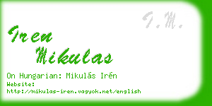 iren mikulas business card