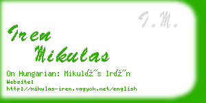 iren mikulas business card